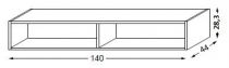 Niche sous table HALO H 28,3cm x L 140cm Laqué - SANIJURA Réf. 112365