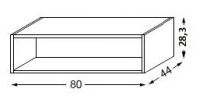 Niche sous table HALO H 28,3cm x L 80cm Laqué - SANIJURA Réf. 112361