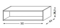Niche sous table HALO H 28,3cm x L 90cm Laqué - SANIJURA Réf. 112362