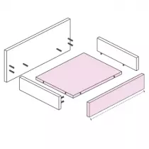 Option Kit fond plat pour tiroir haut caisson Harmonie 800 (meuble 1 tiroir) - OZE Réf. KITHARM800-1T