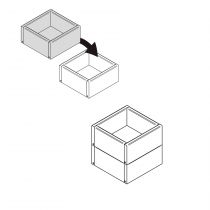 Organisateur cube MOMENT empilable 16 x 16 cm Finition bouleau - SALGAR Réf. 91486