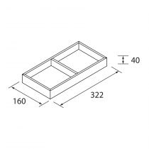 Organisateur tiroir 2 espaces Noir 160 x 332 x 40 mm - SALGAR Réf. 104593