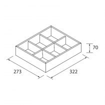 Organisateur tiroir 6 espaces Noir 273 x 332 x 70 mm - SALGAR Réf. 104583