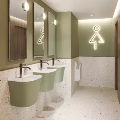 Pack 4P Berlingot - LV Solid Surface + porte-serviettes + bonde + siphon Chrome - DECOTEC R�f. 1147421