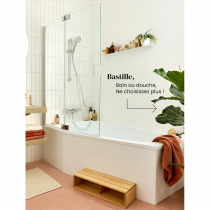 PACK Baignoire Bastille bain-douche 170x90/60 cm blanc brillant ou mat (tablier & pare-bain en option) - JACOB DELAFON