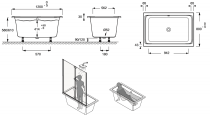 Pack baignoire CAPSULE 120cm avec vidage (marche bois & pare-bain en option) - Jacob Delafon