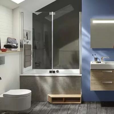Pack baignoire CAPSULE 120cm avec vidage (marche bois & pare-bain en option) - Jacob Delafon