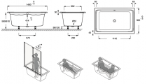 Pack baignoire CAPSULE 140 cm en angle Jacob Delafon