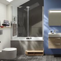 Pack baignoire CAPSULE 140cm avec vidage (marche bois & pare-bain en option) - Jacob Delafon