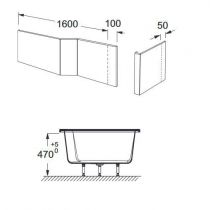 Pack baignoire MALICE 160 cm bain-douche Jacob Delafon