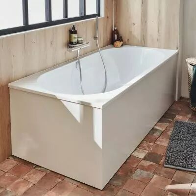 PACK baignoire Od�on Rive gauche bain-douche 180cm avec vidage & tablier - Jacob Delafon (pare-bain en option)