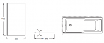 PACK Baignoire STRUKTURA 170x75cm avec vidage inclus - Jacob Delafon (pare-bain en option) 