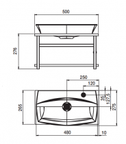 PACK complet : Meuble avec lave-mains Esquisse version atelier 50cm + mitigeur Cadix - DECOTEC Réf. 1817321