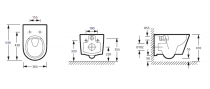 Pack cuvette suspendue Bastille sans bride + abattant Blanc - Jacob Delafon Réf. EDAB134-00