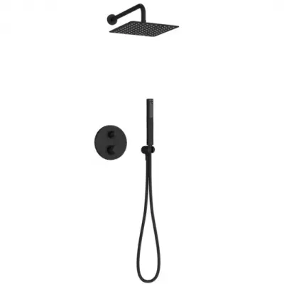 Pack douche encastr� thermostatique 2 sorties M�tro Noir mat - JACOB DELAFON R�f. E38681-BL