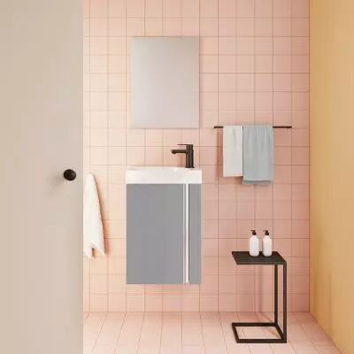 Pack lave-mains Elegance 45cm 1 porte Gris clair - ROYO R�f. 126700
