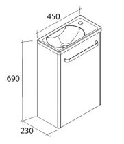 Pack meuble lave-mains Decotec Jazz 45cm 1 porte