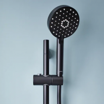 PACK mitigeur bain-douche thermostatique Métro avec tablette + Ensemble de douche Awaken Noir mat - JACOB DELAFON 