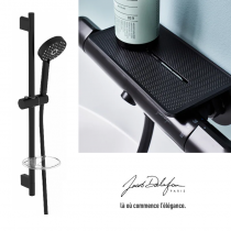 PACK mitigeur bain-douche thermostatique Métro avec tablette + Ensemble de douche Awaken Noir mat - JACOB DELAFON 