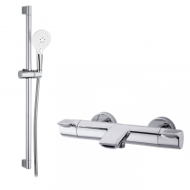 PACK mitigeur bain-douche thermostatique Premier + Ensemble de douche Key Chromé - GRB