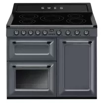Pack piano Smeg Victoria 100cm induction (gris ardoise) avec hotte
