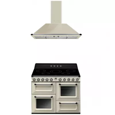 Pack piano Smeg Victoria 110cm induction (cr�me) avec hotte