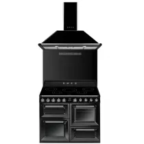Pack piano Smeg Victoria 110cm induction (noir) avec hotte et crédence