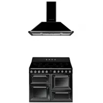 Pack piano Smeg Victoria 110cm induction (noir) avec hotte