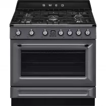 Pack piano Smeg Victoria 90cm gaz Gris ardoise avec hotte