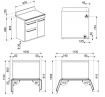 Pack piano Smeg Victoria 90cm gaz noir avec hotte