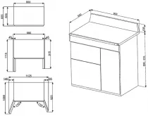 Pack piano Smeg Victoria 90cm induction (crème) avec hotte et crédence noire