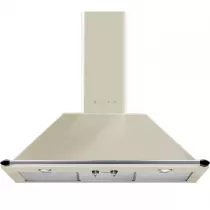 Pack piano Smeg Victoria 90cm induction (crème) avec hotte et crédence noire