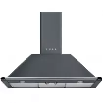 Pack piano Smeg Victoria 90cm induction (gris ardoise) avec hotte et crédence noire