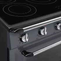 Pack piano Smeg Victoria 90cm induction gris ardoise avec hotte