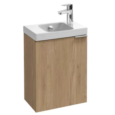 Pack Tolbiac lave-mains + meuble 40 cm r�versible M�lamin� + robinetterie Chrom� - JACOB DELAFON R�f. EBP2349-CP-x