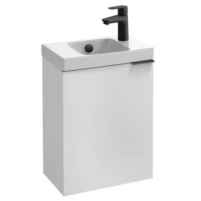 Pack Tolbiac lave-mains + meuble 40 cm r�versible M�lamin� + robinetterie Noir mat - JACOB DELAFON R�f. EBP2349-BL-x