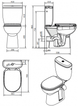 Pack WC Aveiro Confort sortie horizontale / alimentation latérale Blanc - SANINDUSA Réf. 103924004