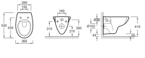 Pack WC susp. Patio Rimless ab. Plat Blc - JACOB DELAFON Réf. EDV134-00