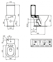 Pack WC Tesi sans bride avec abattant frein de chute Blanc - PORCHER Réf. T033601