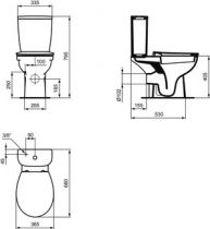 Pack WC Ulysse avec abattant standard Blanc - Porcher Réf. P020101