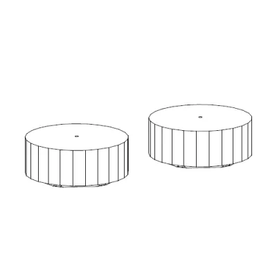 Paire de poign�es pour m�langeur lavabo 3 trous Grands Boulevards Laque satin�e Amande - JACOB DELAFON R�f. E25390-S51