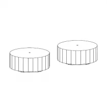 Paire de poign&eacute;es pour m&eacute;langeur lavabo 3 trous Grands Boulevards Laque satin&eacute;e Rose p&acirc;le - JACOB DELAFON R&eacute;f. E25390-S42