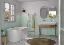 Panneau mural Kinewall Design 100x250cm Lambris vertical vert c&eacute;ladon - KINEDO R&eacute;f. PM652