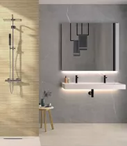 Panneau mural Kinewall Design 125x250cm Teck horizon  - KINEDO R&eacute;f. PM763