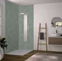 Panneau mural Kinewall Design 125x250cm Zellige sauge chevrons - KINEDO R&eacute;f. PM874