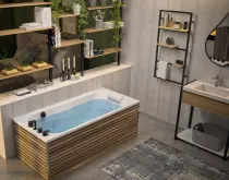 Panneau mural Kinewall Design 150x202cm Ciment bandes - KINEDO R&eacute;f. PM908