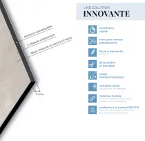 Panneau mural Kinewall Design 150x202cm Fa&iuml;ence tiss&eacute; bleu rosace - KINEDO R&eacute;f. PM988