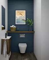 Panneau mural Kinewall Design 150x250cm Teck horizon bleu outremer - KINEDO R&eacute;f. PM1064