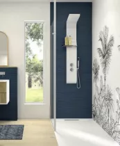 Panneau mural Kinewall Design 150x250cm Teck horizon bleu outremer - KINEDO R&eacute;f. PM1064