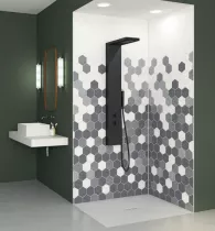 Panneau mural Kinewall Design 150x250cm Tomette cama&iuml;eu gris - KINEDO R&eacute;f. PM361